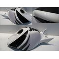 Tank-Verkleidung, wei/schwarz<br>Zustand: Gebraucht mit Mangel<br><br>Verwendbar fr: Honda CBR 1000 RR Fireblade, Typ: SC57, Modelljahr: von 01/2006 bis 12/2007
